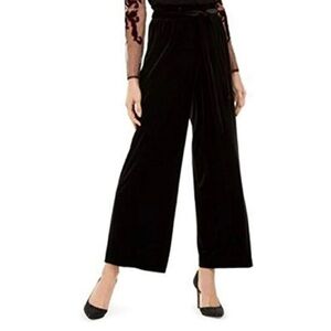 VELVET Party Pants High Waist Wide Leg Deep Black Size S/M NEW WITH TAGS
